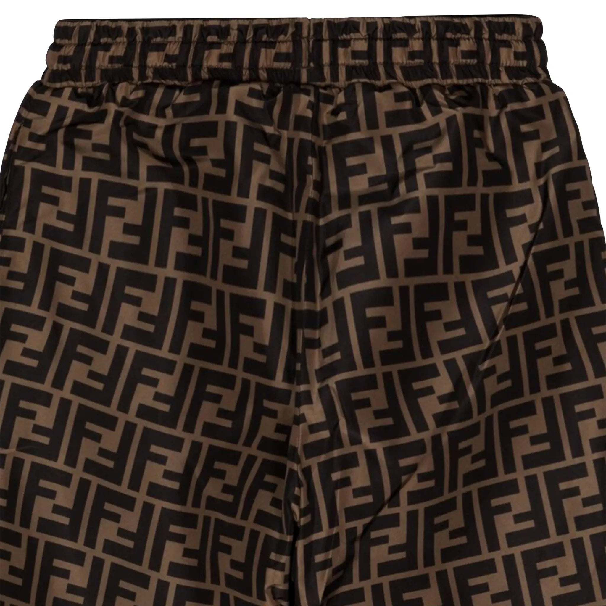 Detailed Bag View of Fendi FF Logo Kids Brown Sweatpants FENA4094372258